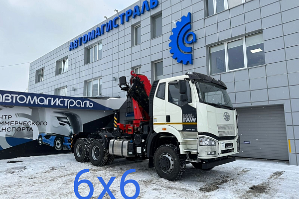 Седельный тягач FAW CA 3250 c КМУ Sunhunk K-238  6х6