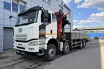 Бортовой автомобиль FAW 8х4 с КМУ SUNHUNK K-238