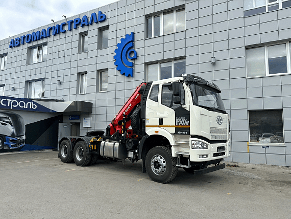 Седельный тягач FAW 3250 6х4 с КМУ Sunhunk K-238  