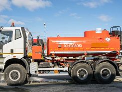 Автотопливозаправщик АТЗ FAW 6х6 односкатная ошиновка